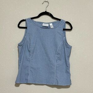 Liz Claiborne Blue and White Fitted Tank Top